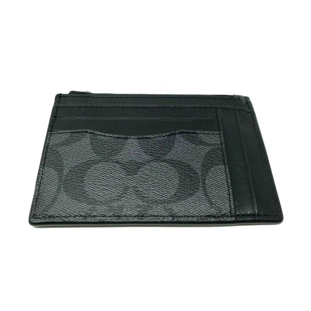 Coach Men's Multiway Zip Card Case Canvas Wallet - Picture 4 of 5